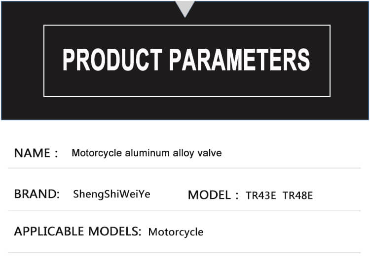 Motorcycle tubeless tire valve 48E-parameter