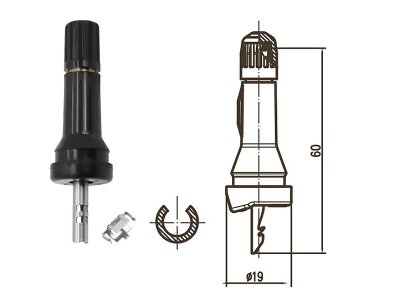 TPMS 02 Tire Valve Stem Dimensional drawing