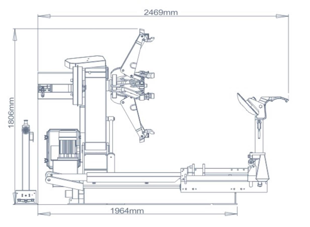 Heavy Duty Tire Changer 568-2​ Dimensional drawing